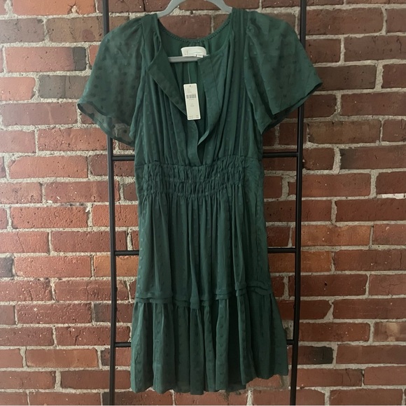 NWT Anthropologie Somerset Mini Dress, Dark Green size XXS - Picture 7 of 11